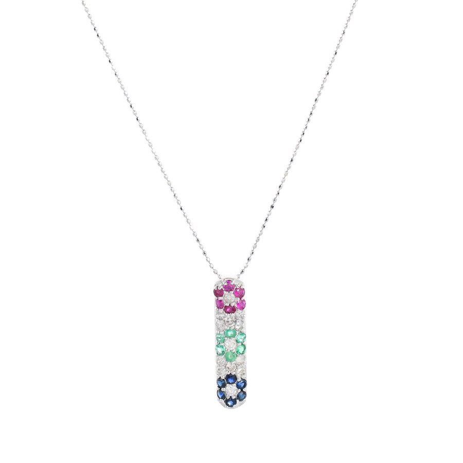 【中古A品】  ノンブランドジュエリー ルビー ネックレス   K18ホワイトゴールド 横浜関内店