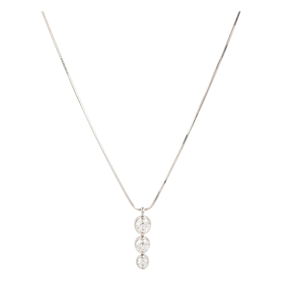 【中古A品】  トリロジー ダイヤ ネックレス   プラチナ850/900(Pt850/900) 新宿歌舞伎町店