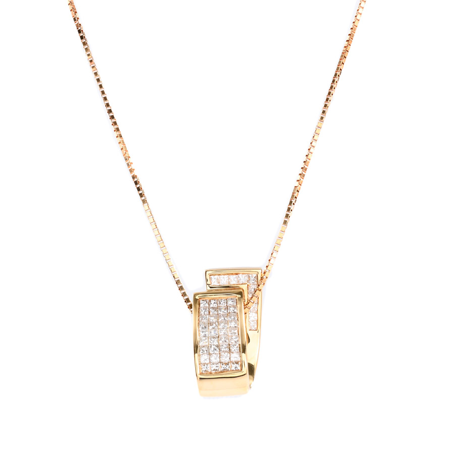 【中古A品】  ノンブランドジュエリー ダイヤ ネックレス   K18YG 元町本店