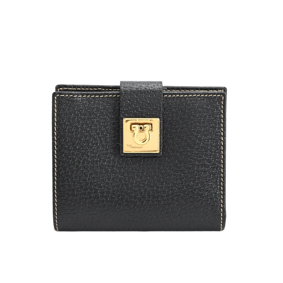 【中古A品】  フェラガモ 2つ折り財布  AQ-221284 カタオシレザー 元町本店