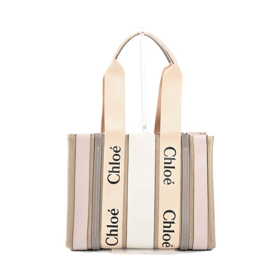 【中古A品】  クロエ WOODYミディアムトート  CHC24US383M92110 リネン 新宿歌舞伎町店