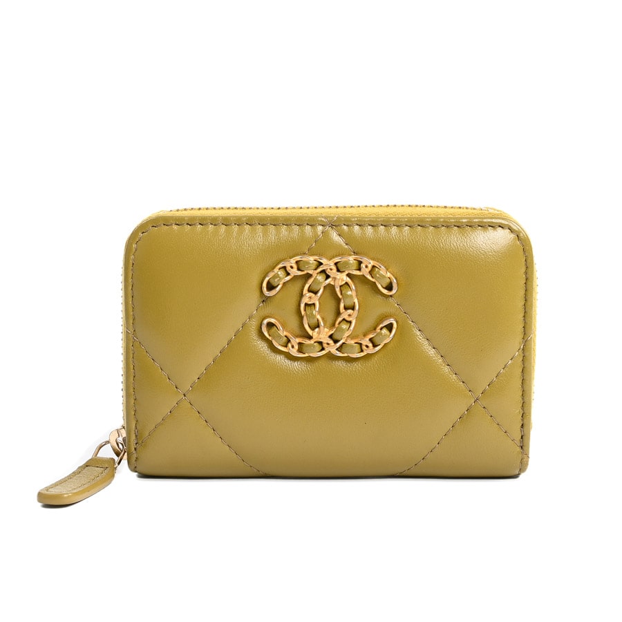 【中古A品】  シャネル CHANEL19ジップコインパース CHANEL19  ラムスキン THE YOKOHAMA FRONT
