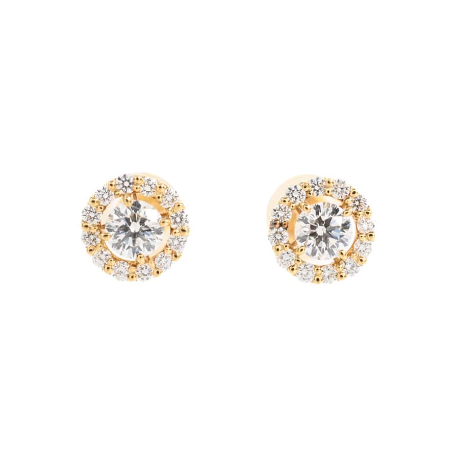 【中古A品】  ノンブランドジュエリー ダイヤ ピアス   K18YG 銀座