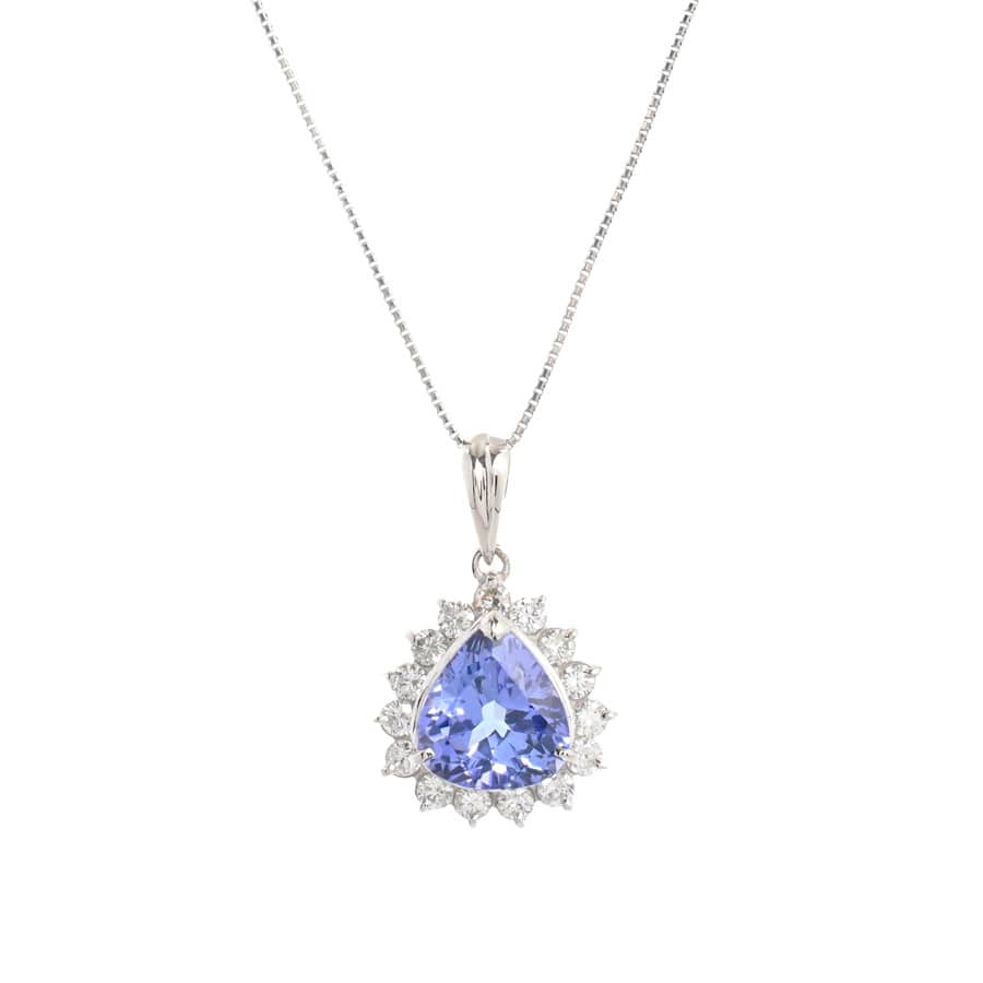 【中古A品】  ノンブランドジュエリー タンザナイト ネックレス   プラチナ900/850 銀座