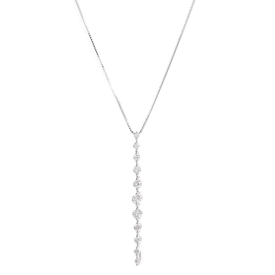 【中古A品】  ノンブランドジュエリー ダイヤ ネックレス   K18ホワイトゴールド 元町本店