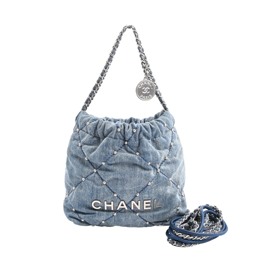 【中古A品】  シャネル CHANEL22ミニハンドバッグ CHANEL22 AS3980 デニム 銀座