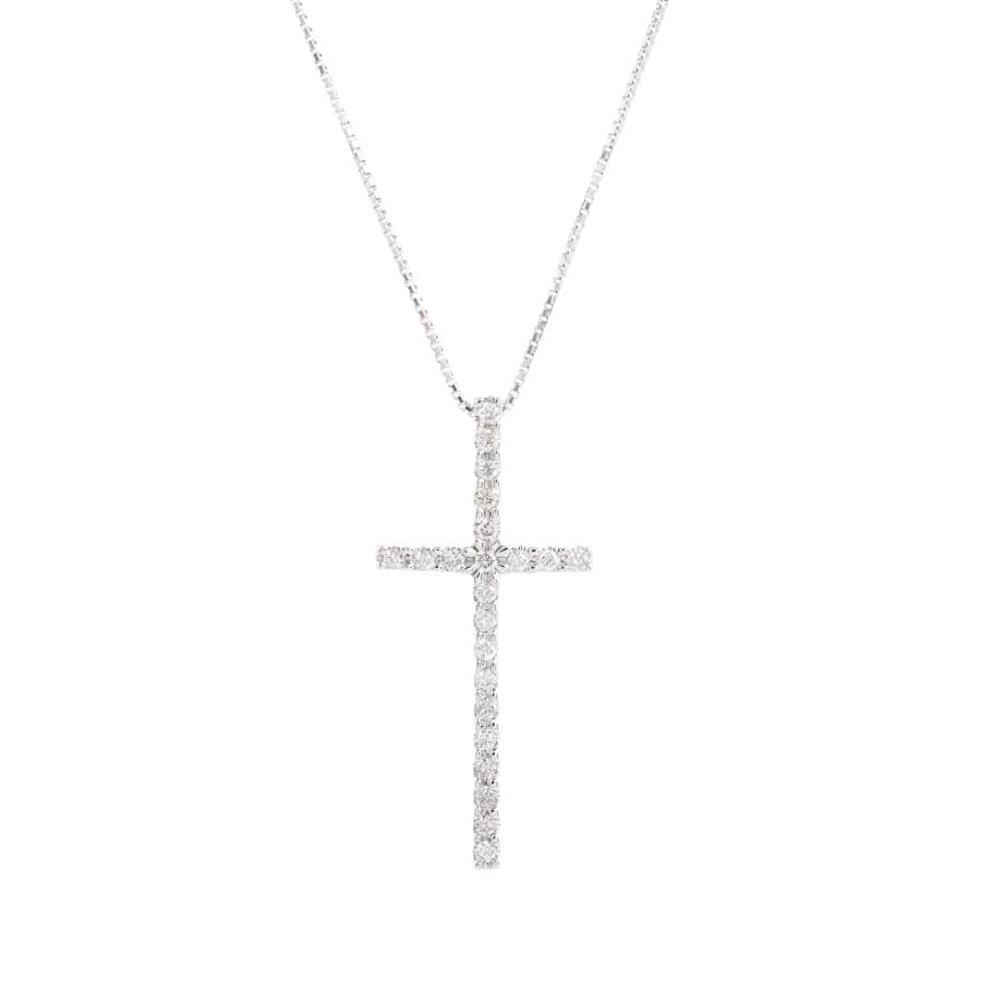 【中古A品】  ノンブランドジュエリー ダイヤ ネックレス   K18ホワイトゴールド THE YOKOHAMA FRONT