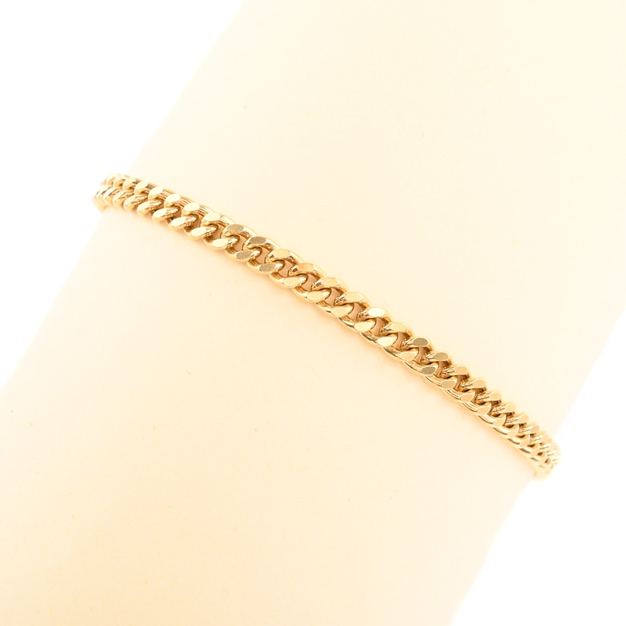 【中古A品】  ノンブランドジュエリー 喜平ブレスレット 2面 10.0g   K18YG ロジ_32