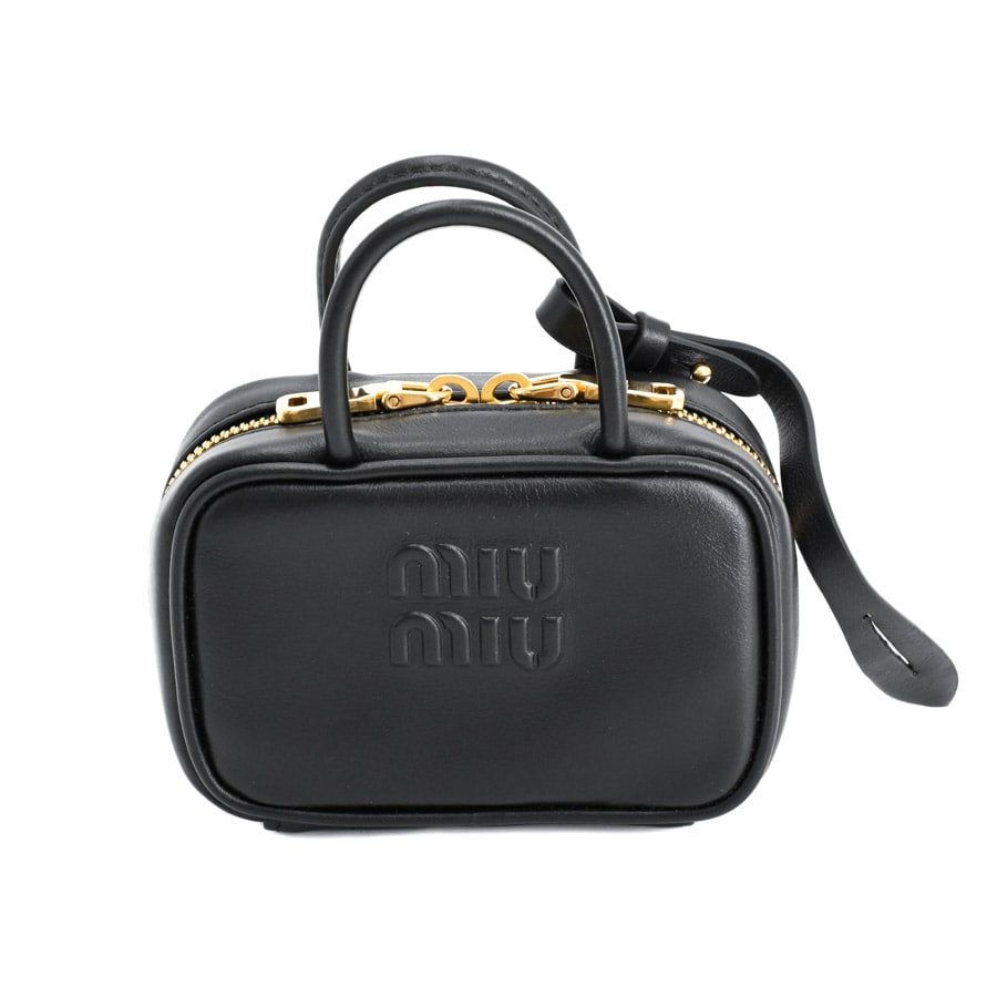 【中古SA品】  ミュウミュウ ボーマイクロバッグチャーム  5NR036 カーフ THE YOKOHAMA FRONT