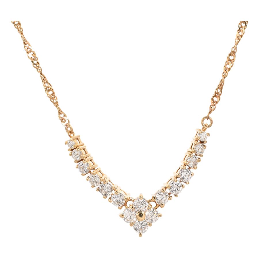 【中古A品】  ノンブランドジュエリー ダイヤ ネックレス   K18YG SHIBUYA