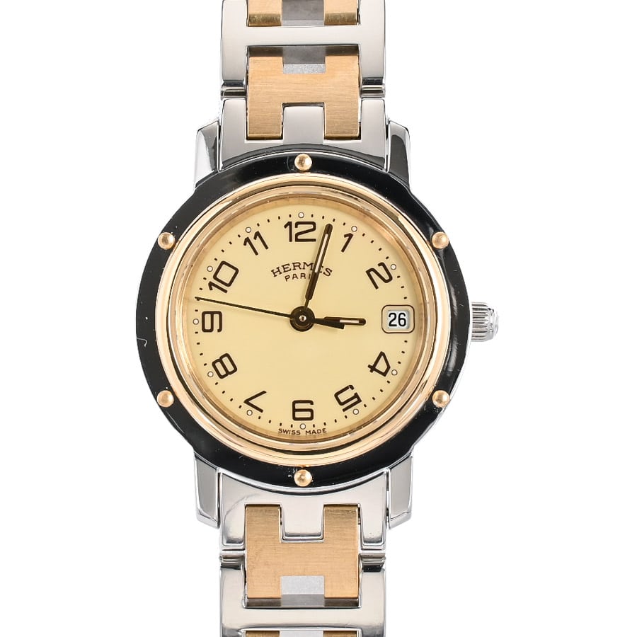 【中古A品】  エルメス クリッパー  CL4.220 ステンレス／ゴールドメッキ SHIBUYA