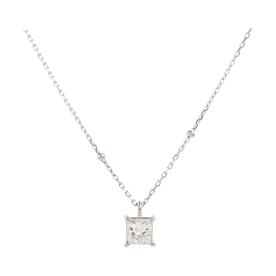 【中古A品】  ノンブランドジュエリー ダイヤ ネックレス   K18ホワイトゴールド SHIBUYA