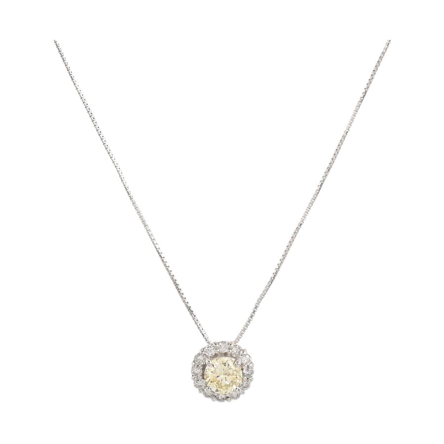 【中古B品】  ノンブランドジュエリー ダイヤ ネックレス   K18ホワイトゴールド SHIBUYA