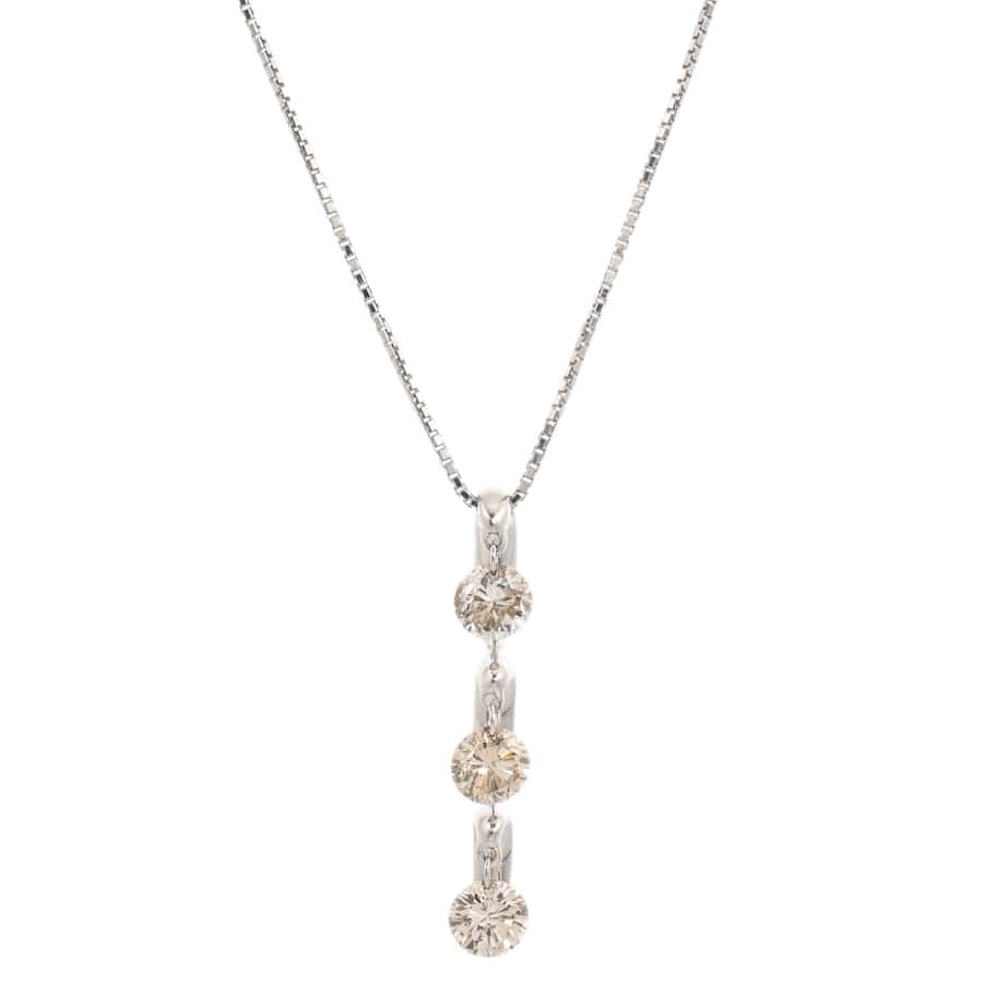 【中古A品】  ノンブランドジュエリー ダイヤ ネックレス   K18ホワイトゴールド 元町本店