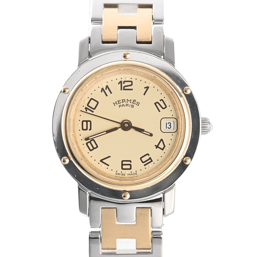 【中古A品】  エルメス クリッパー  CL4.220 ステンレス／ゴールドメッキ SHIBUYA