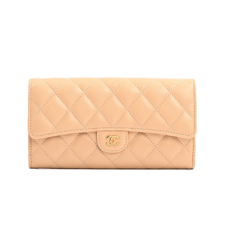 【中古SA品】  シャネル クラシックロングフラップウォレット  AP0241 キャビア 銀座