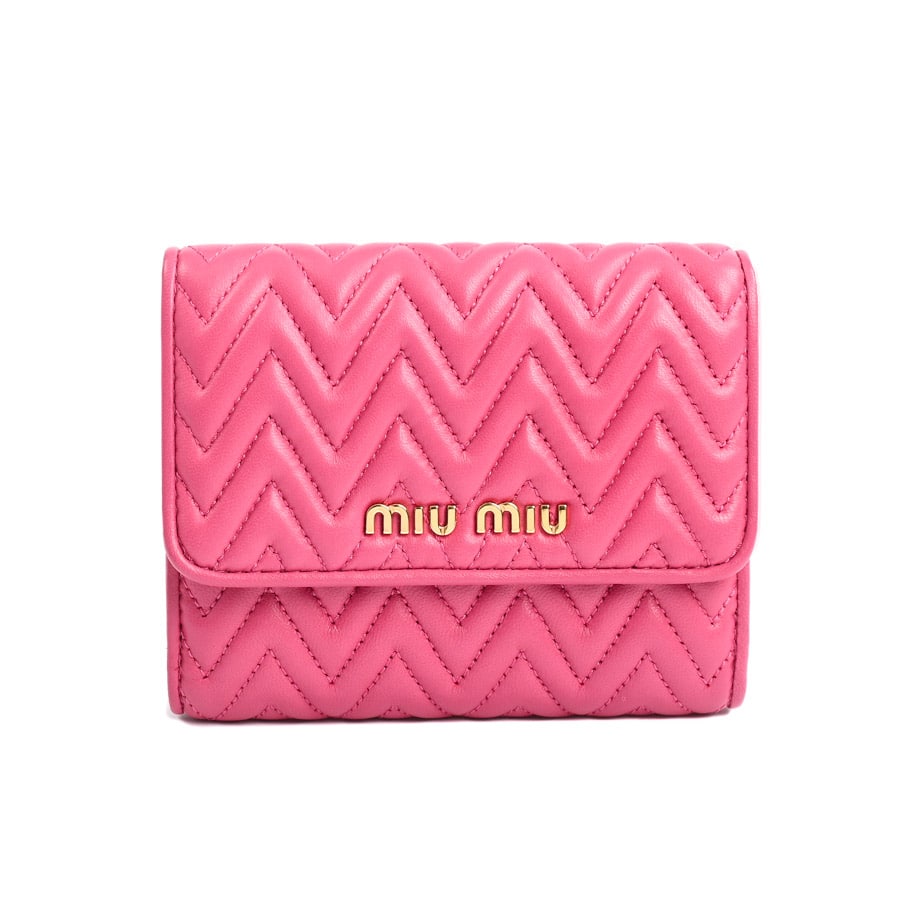 【中古A品】  ミュウミュウ ミディアムウォレット  5MH523 ラムスキン 新宿歌舞伎町店