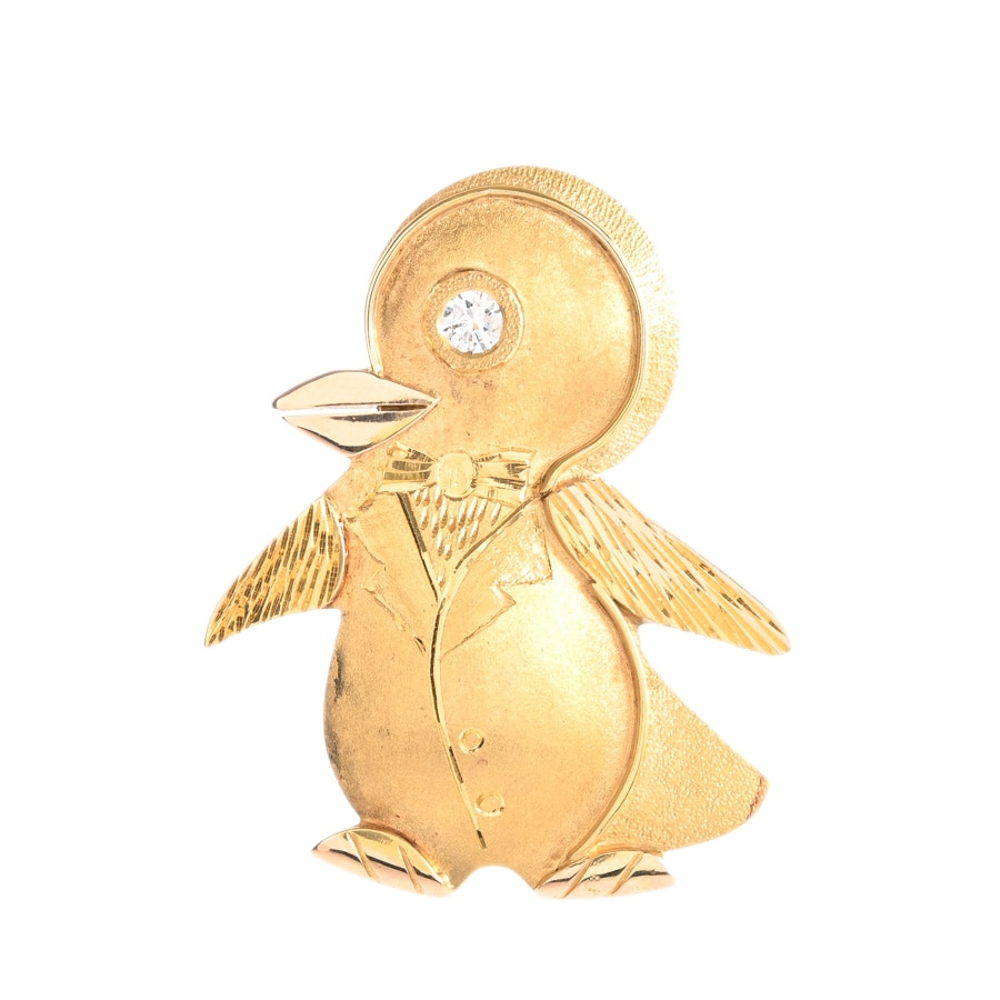 【中古A品】  ノンブランドジュエリー ペンギンモチーフ   K18YG SHIBUYA