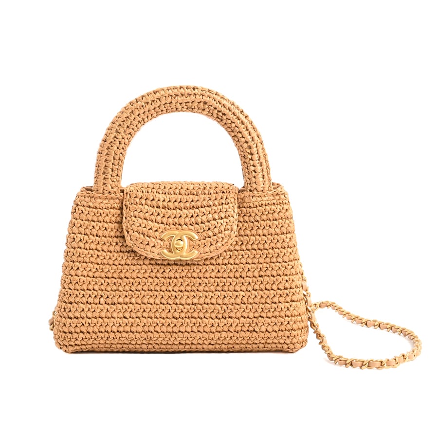 【未使用品】  シャネル ミニショッピングバッグ  AS4416 ラフィア 新宿歌舞伎町店