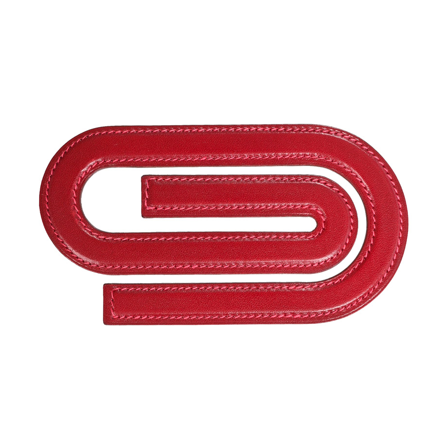 【中古A品】  エルメス クリップブックマークトロンボーン   カーフ 銀座