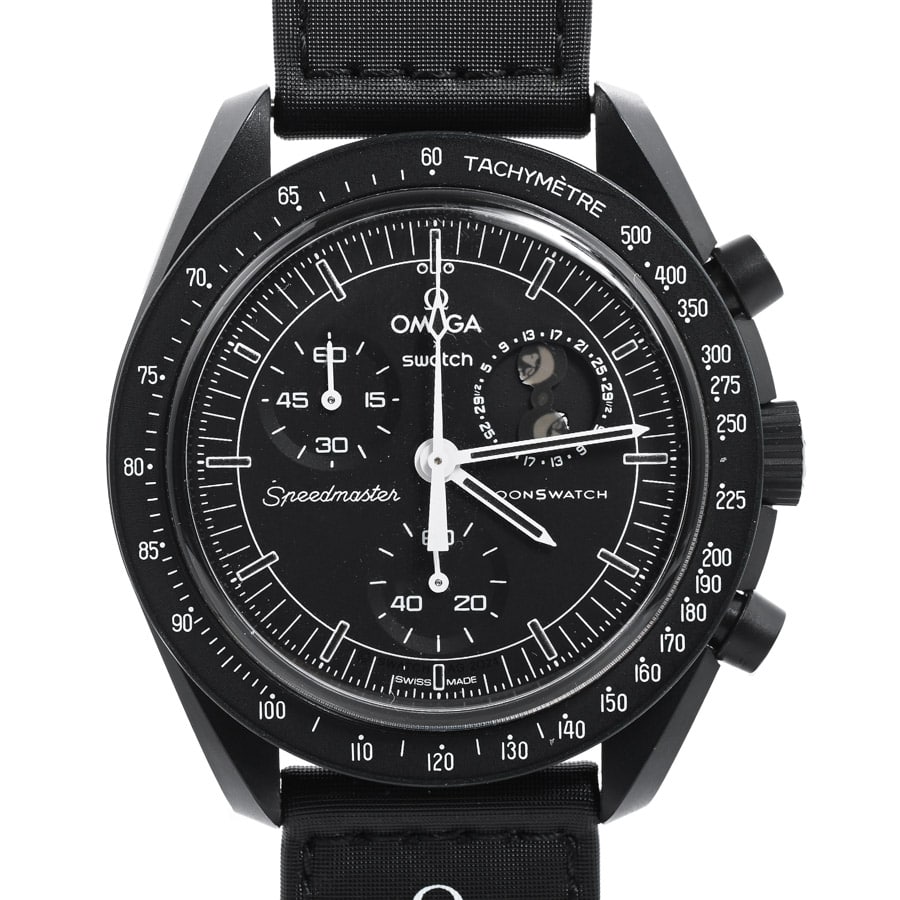 【中古A品】  スウォッチ MISSION TO THE MOONPHASE-NEW MOON スヌーピー  SO33B700 プラスチック 元町本店