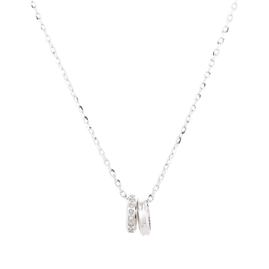 【中古A品】  ウノアエレ ダイヤ ネックレス   K18ホワイトゴールド(K18WG) SHIBUYA