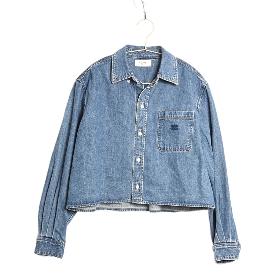 【中古A品】  セリーヌ クロップドデニムシャツ  2T1874 デニム THE YOKOHAMA FRONT
