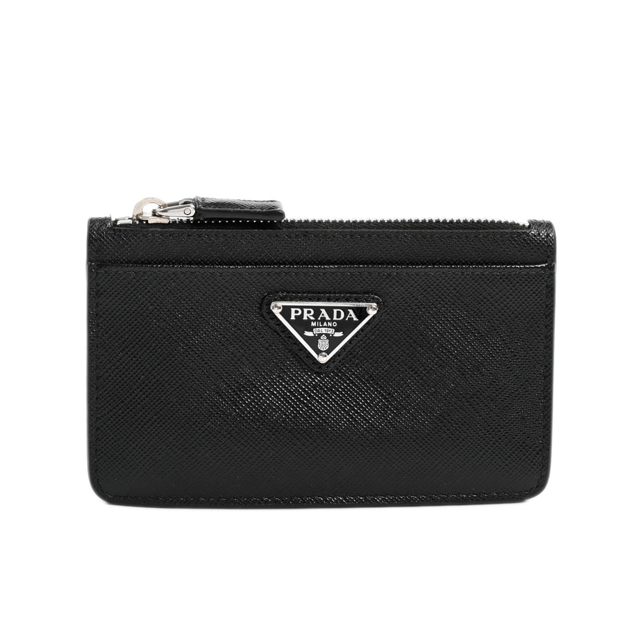 【中古AB品】  プラダ サフィアーノトライアングルカードケース  2MC086 サフィアノ THE YOKOHAMA FRONT