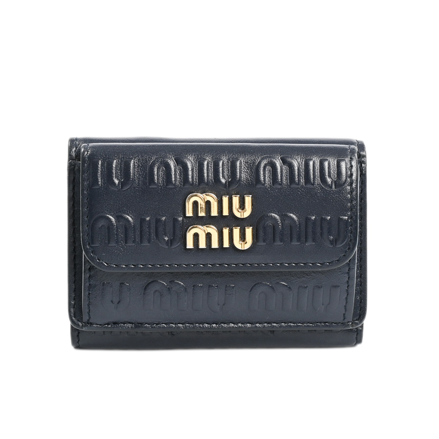 【中古AB品】  ミュウミュウ コンパクトウォレット  5MH021 カタオシレザー THE YOKOHAMA FRONT
