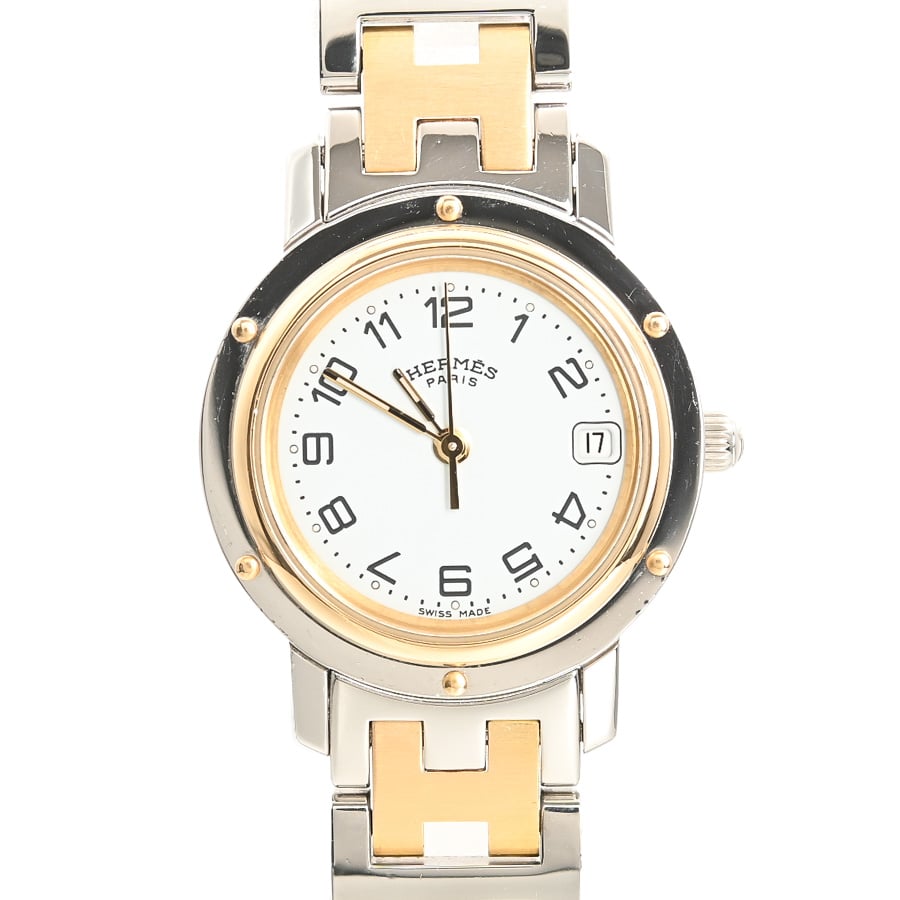 【中古A品】  エルメス クリッパー  CL4.220 ステンレス／ゴールドメッキ SHIBUYA