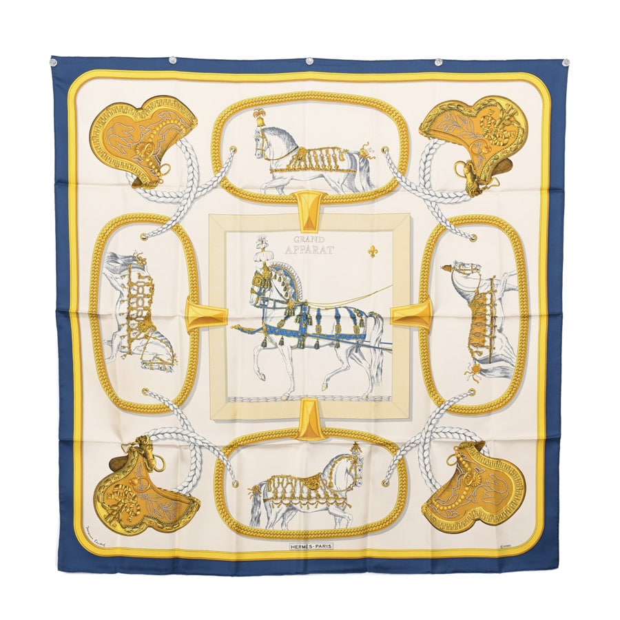 【中古A品】  エルメス カレ90   シルク 銀座