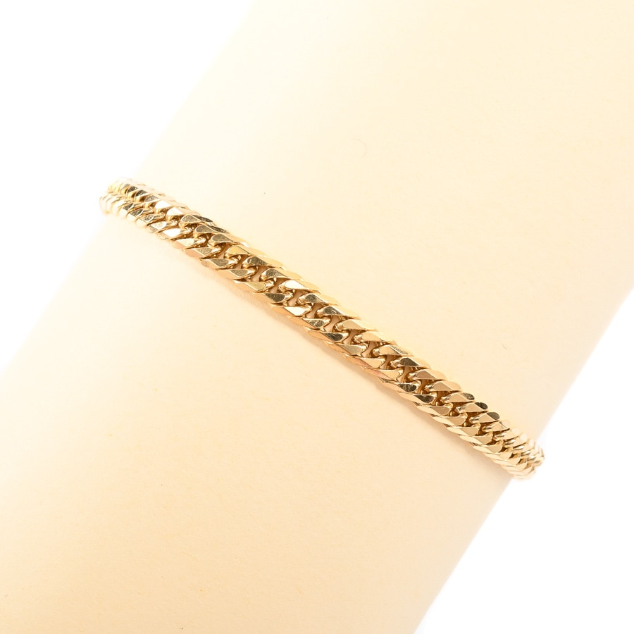 【中古A品】  ノンブランドジュエリー 喜平ブレスレット 6面ダブル 12.6g   K18YG SHIBUYA