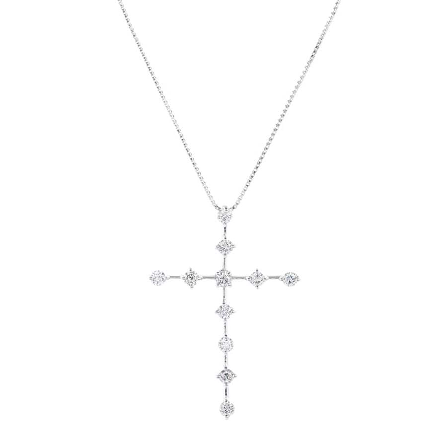 【中古A品】  ノンブランドジュエリー ダイヤ ネックレス   K18ホワイトゴールド SHIBUYA