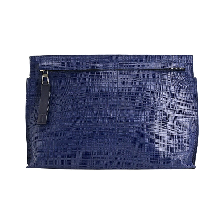 【中古A品】  ロエベ Tポーチ  101.88.W05 型押しレザー THE YOKOHAMA FRONT