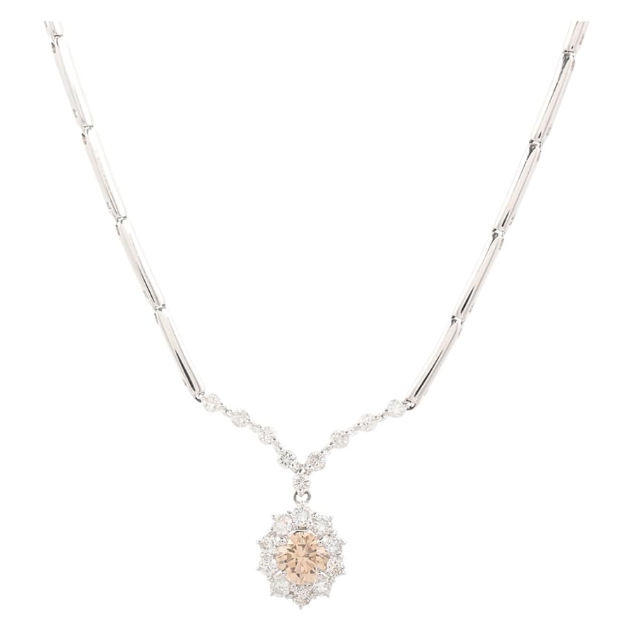 【中古A品】  ノンブランドジュエリー ダイヤ ネックレス   K18ホワイトゴールド 元町本店