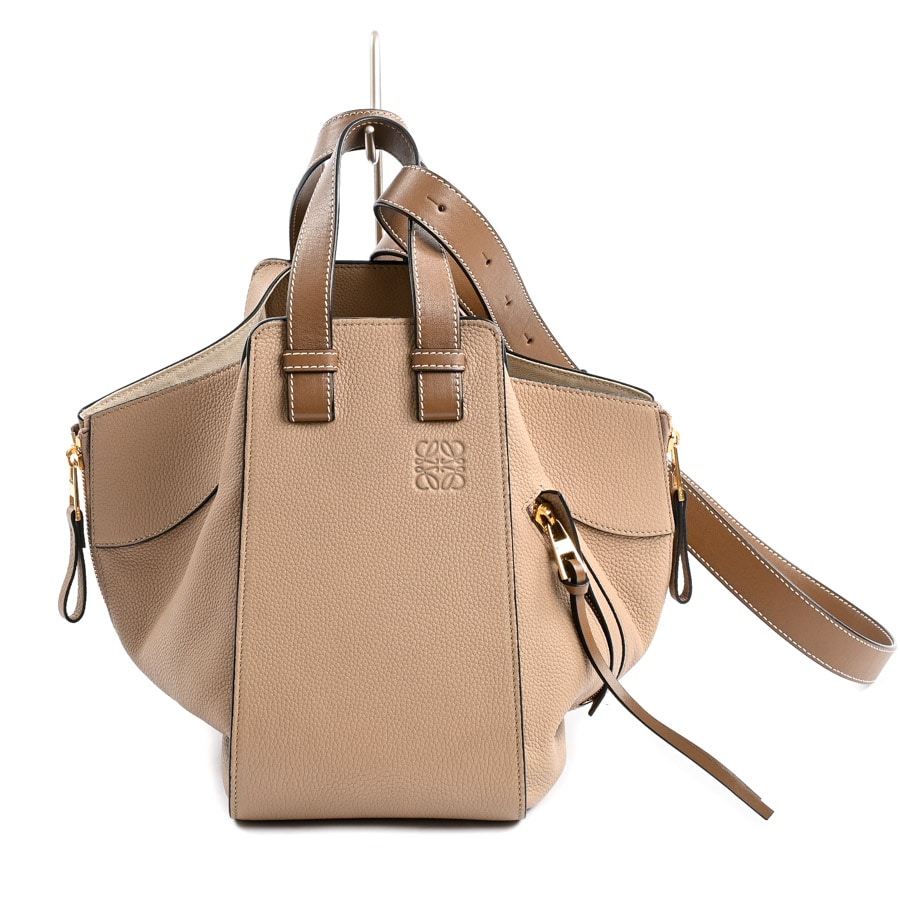 ハンモックバッグスモール(約W上34/下13.5xH25.5xD23cm グレージュ