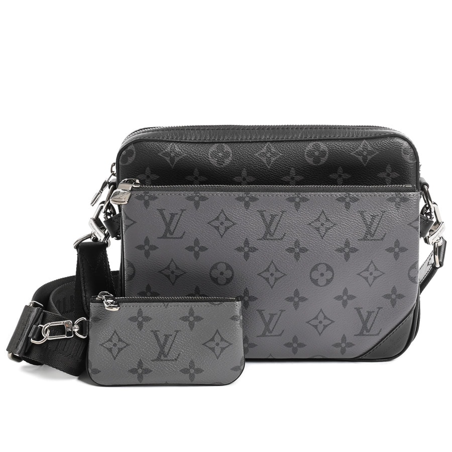 トリオメッセンジャー(約W25xH18.5xD7cm ブラック): ブランドバッグ