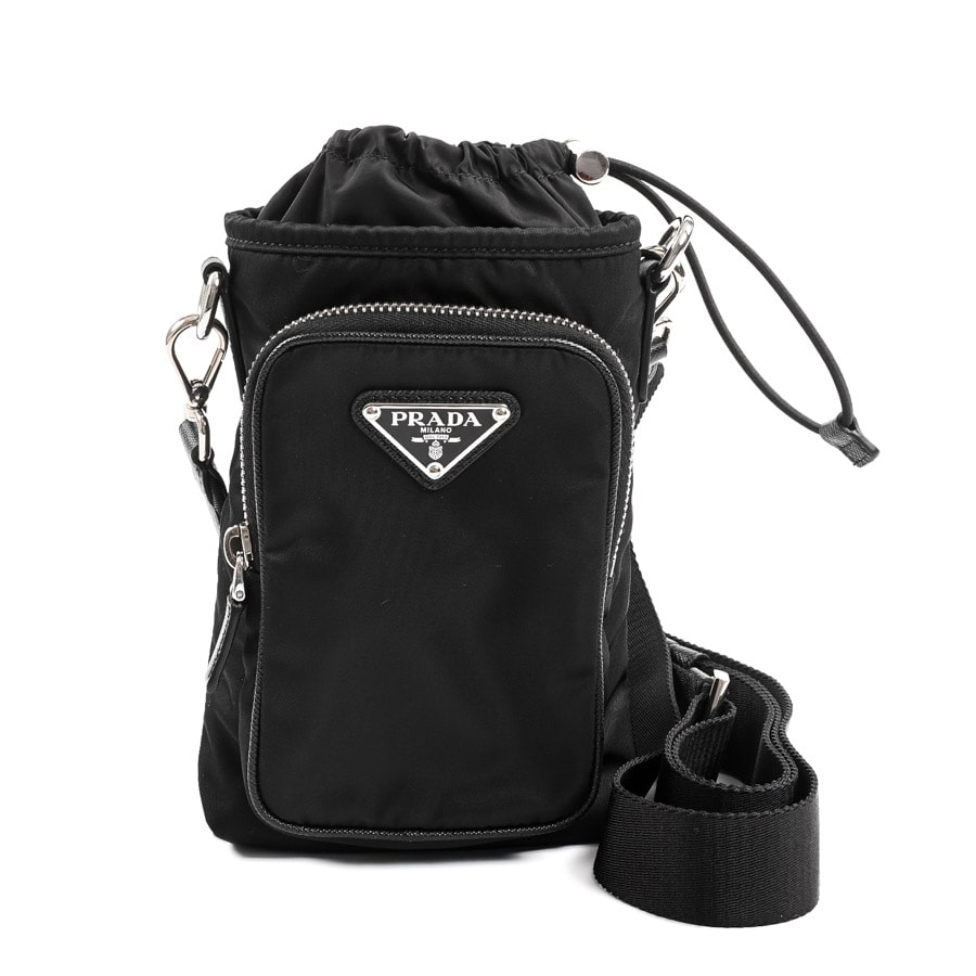 プラダ / PRADA　Re-Nylon スマートフォンケース / ショルダーポーチ　2ZH155_2DMI_F0002　ナイロン　ブラック 【中古】 商品番号 S-156961 PRADA（プラダ） ショルダーバッグ スマートフォンケース 2ZH155 2DMI