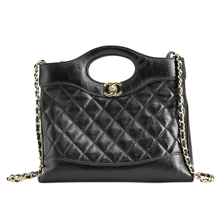 CHANEL31ミニショッピングバッグ(約W23xH16xD5cm(実寸) ブラック