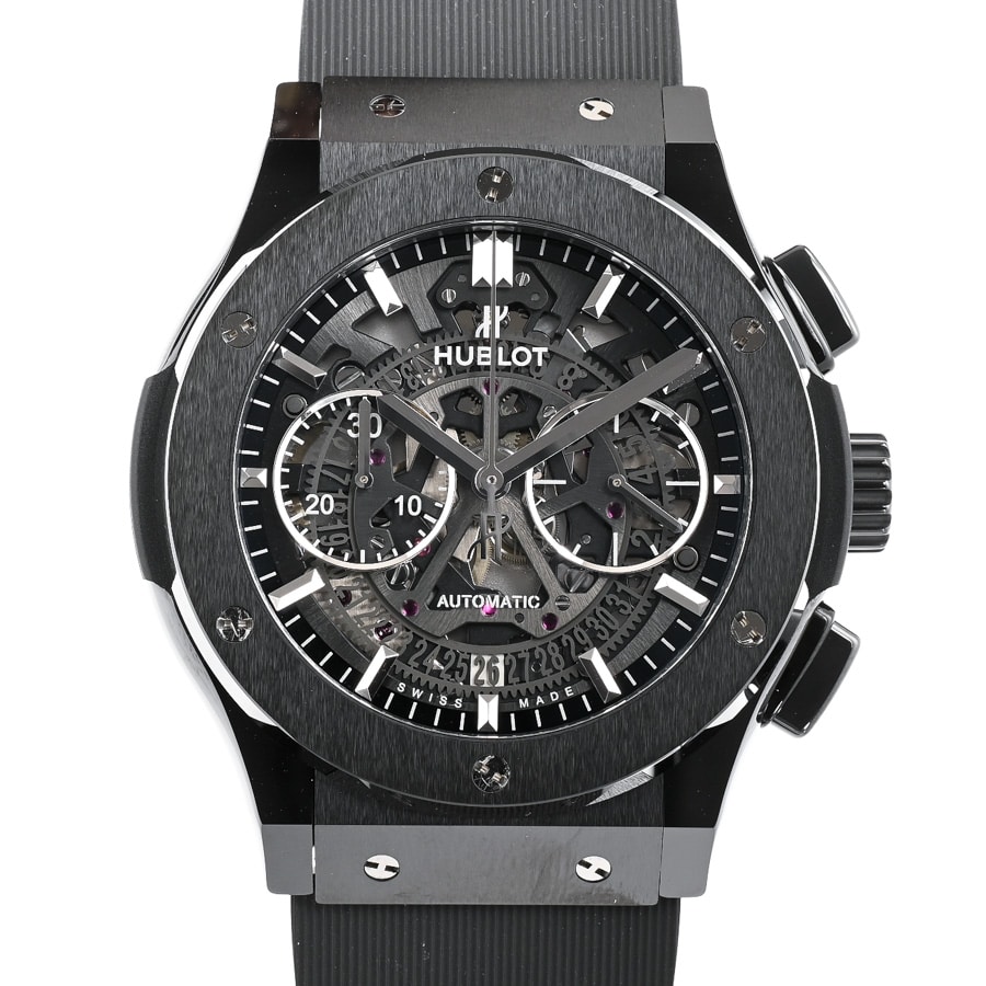 HUBLOT クロコ×ラバー　黒　アエロフュージョン アエロフュージョン クロノグラフ ブラックマジック | 525.CM.0170.RX