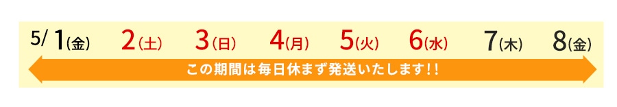 GW発送スケジュールカレンダー